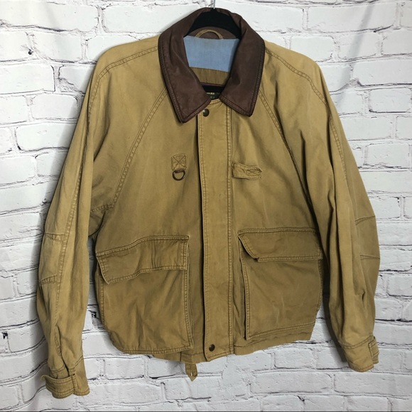 Timberland Other - Timberland Men's Tan Utility Leather Collar Jacket Small